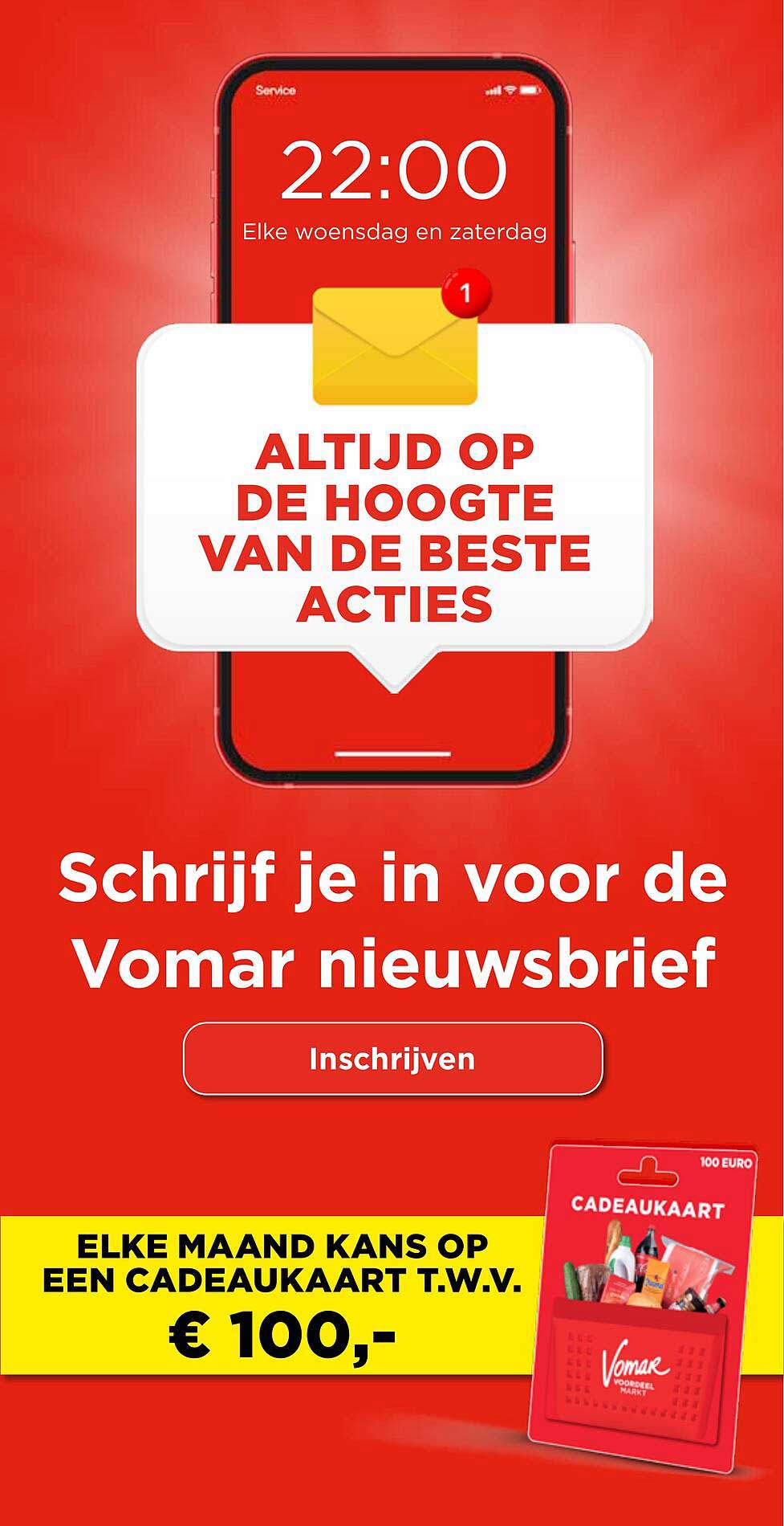 Elke maand kans op een cadeaukaart t.w.v. € 100,-