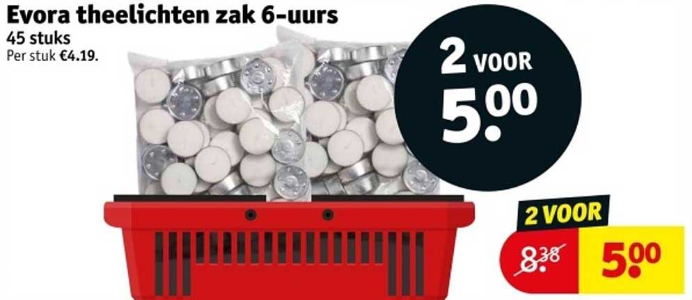 Evora theelichten zak 6-uur