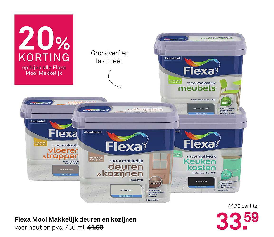 Flexa Mooi Makkelijk deuren en kozijnen voor hout en pvc, 750 ml