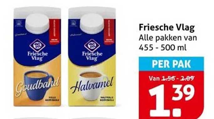 Friesche Vlag Alle pakken van 455 - 500 ml