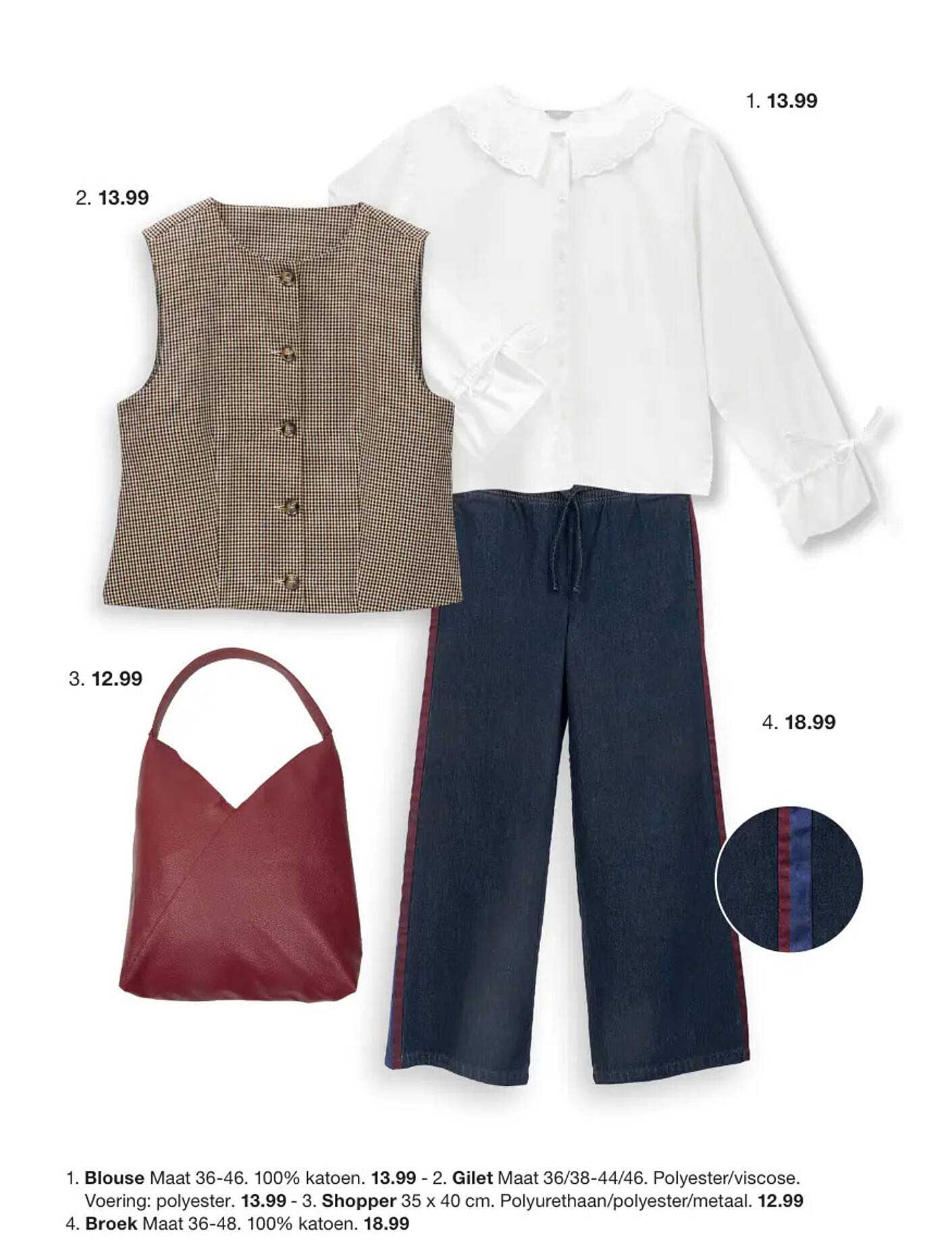 Gilet Maat 36/38-44/46. Polyester/viscose.