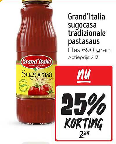 Grand’Italia sugocasa tradizionale pastasaus Fles 690 gram