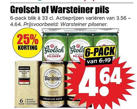 Grolsch of Warsteiner pils