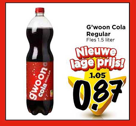 G’woon Cola Regular Fles 1.5 liter