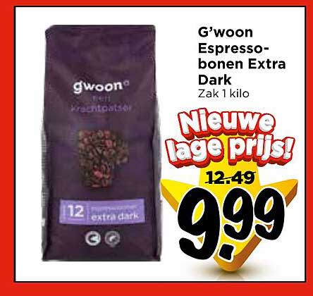 G'woon Espresso-bonen Extra Dark Zak 1 kilo