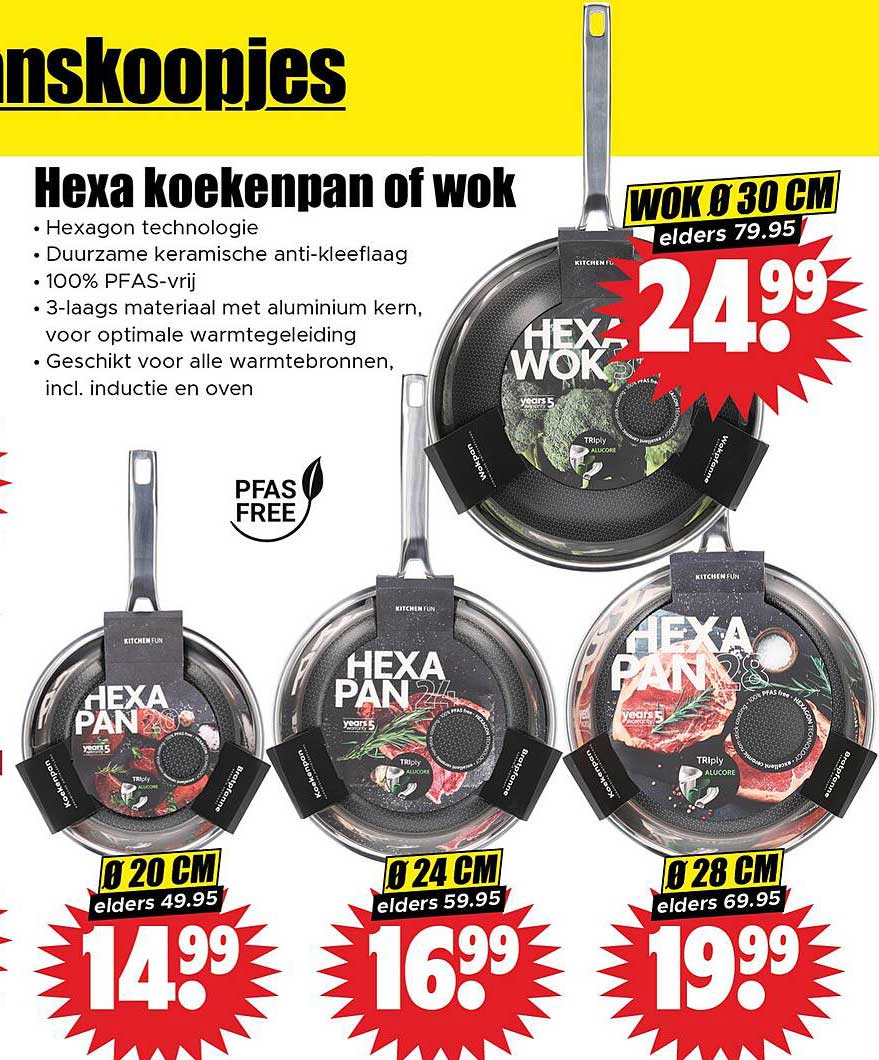 Hexa koekenpan of wok