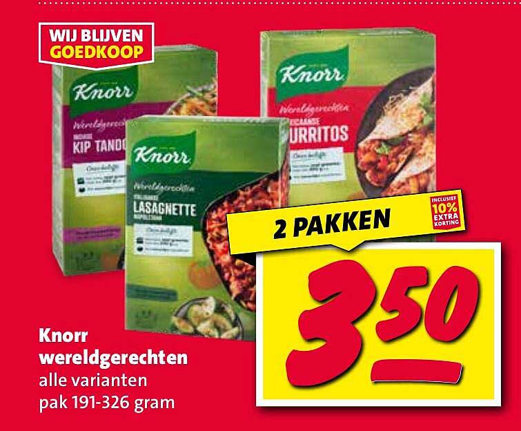 Knorr wereldgerechten alle varianten pak 191-326 gram
