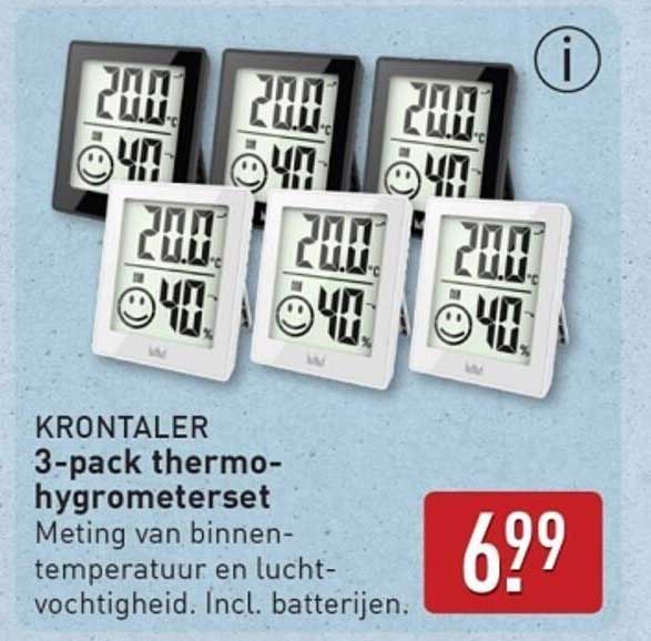 KRONTALER 3-pack thermo-hygrometer set