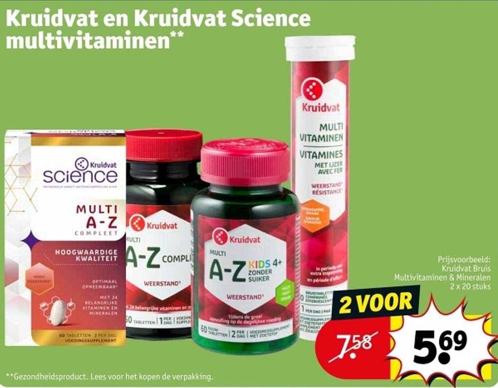 Kruidvat en Kruidvat Science multivitaminen**