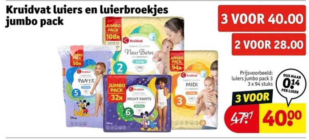 Kruidvat luiers en luierbroekjes jumbo pack