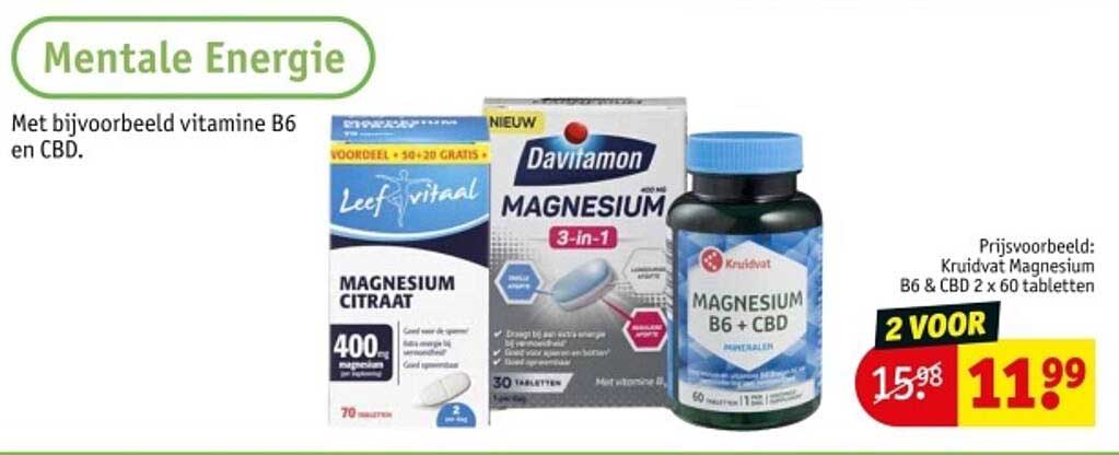 Kruidvat Magnesium B6 & CBD 2 x 60 tabletten