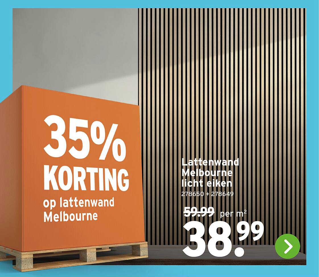 Lattenwand Melbourne licht eiken