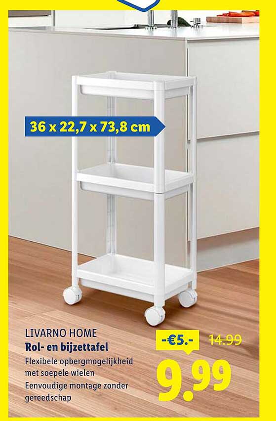 LIVARNO HOME Rol- en bijzettafel