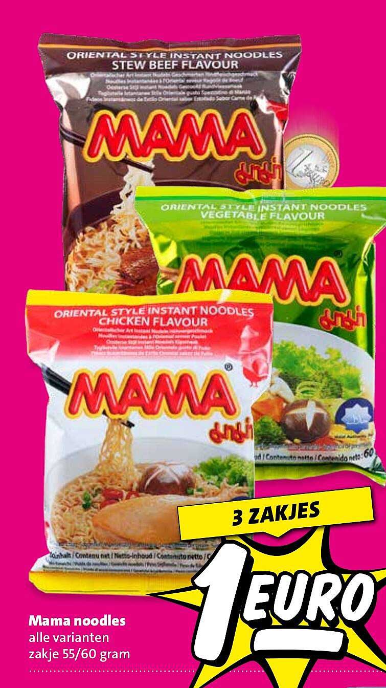 Mama noodles alle varianten zakje 55/60 gram