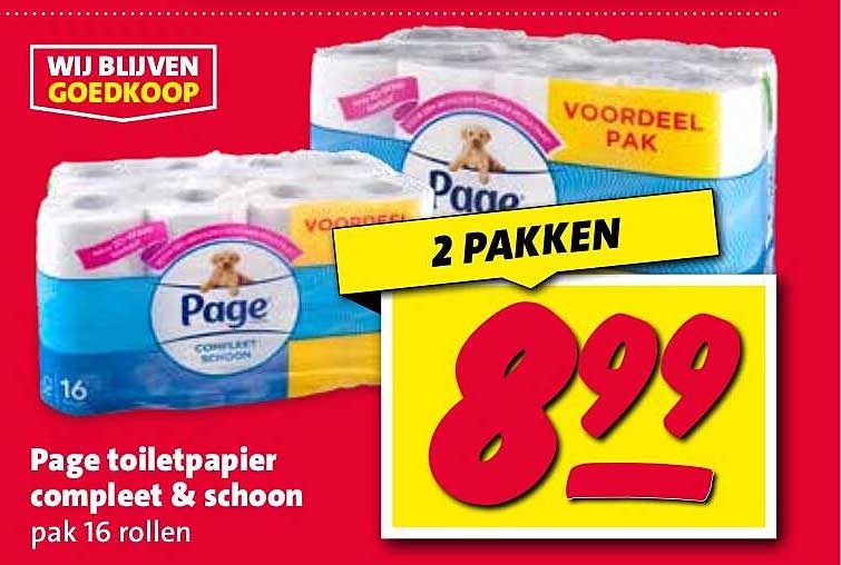 Page toiletpapier compleet & schoon pak 16 rollen