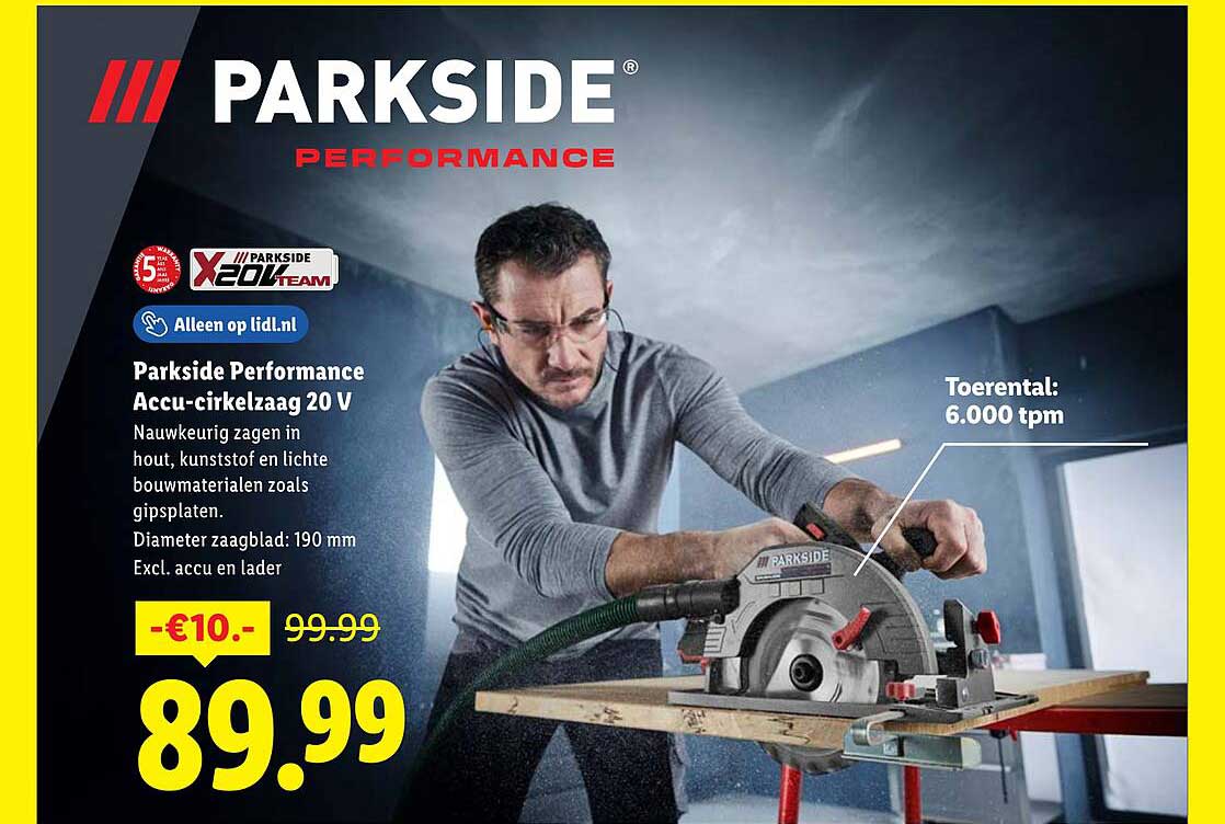 Parkside Performance Accu-cirkelzaag 20 V