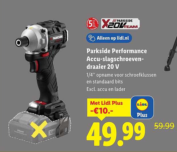 Parkside Performance Accu-slagschroevendraaier 20 V