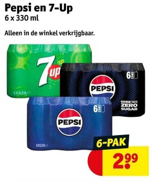 Pepsi en 7-Up 6 x 330 ml