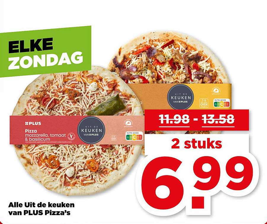 Pizza mozzarella, tomaat & basilicum