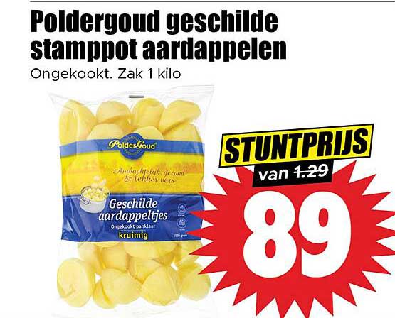 Poldergoud geschilde stamppot aardappelen