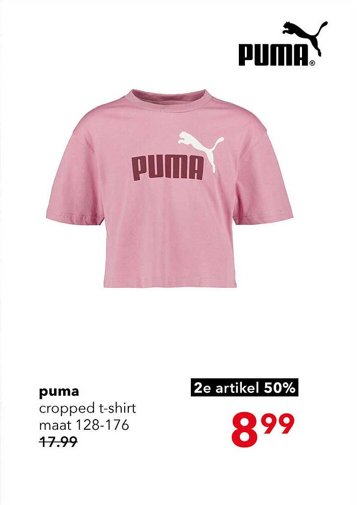 puma cropped t-shirt maat 128-176