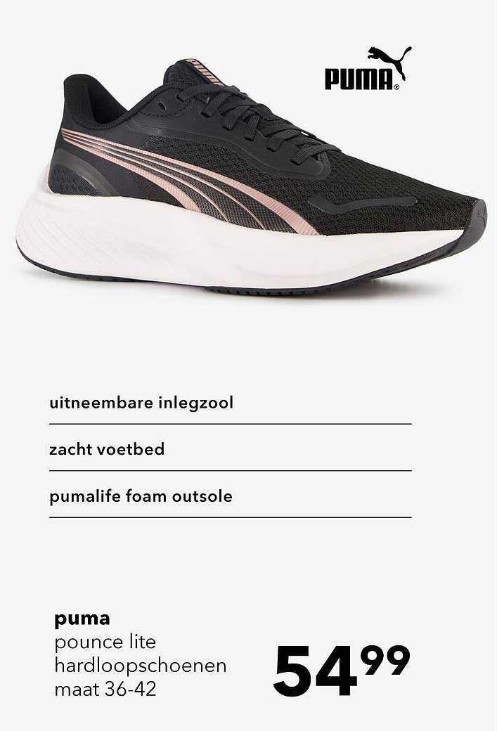 puma pounce lite hardloopschoenen maat 36-42