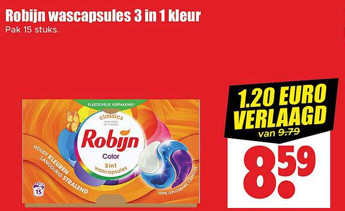 Robijn wascapsules 3 in 1 kleur