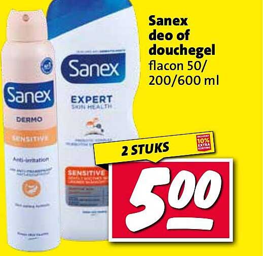 Sanex deo of douchegel flacon 50/200/600 ml