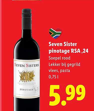 Seven Sister pinotage RSA,24