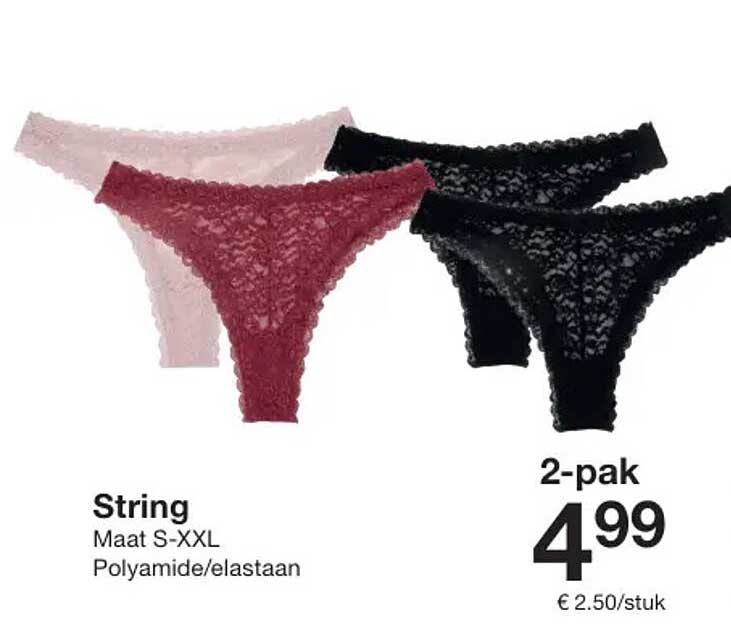 String Maat S-XXL 2-pak voor €4,99