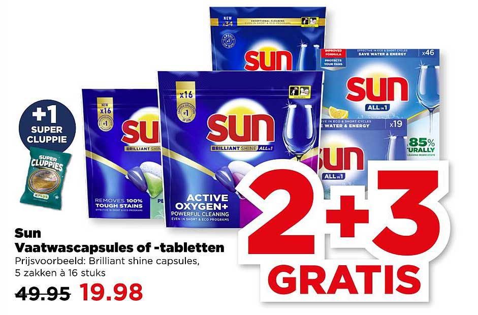 Sun Vaatwascapsules of -tabletten