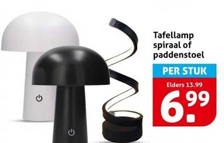 Tafellamp spiraal of paddenstoel