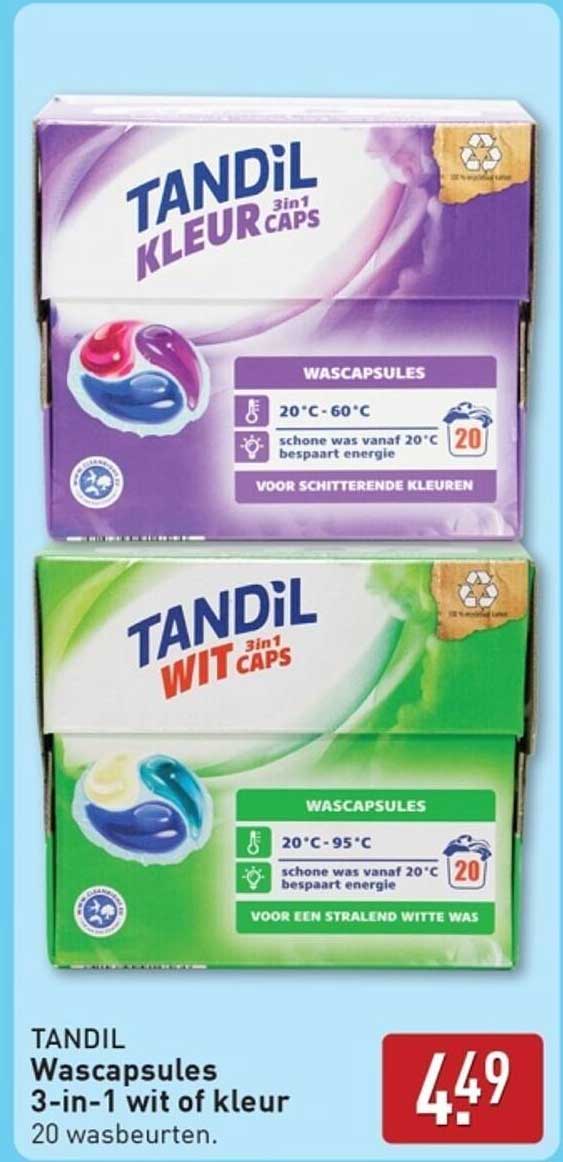 TANDIL Wascapsules 3-in-1 wit of kleur