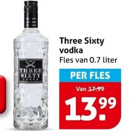 Three Sixty vodka Fles van 0.7 liter