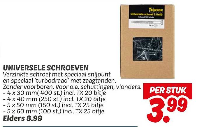 UNIVERSELE SCHROEVEN
