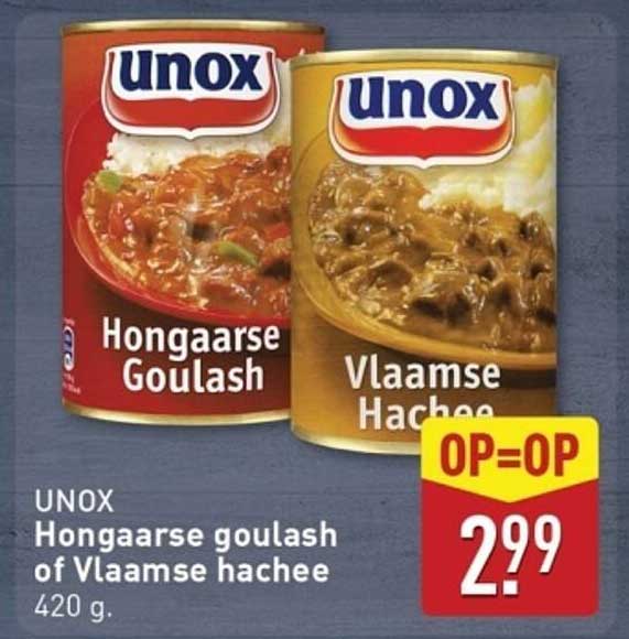 UNOX Hongaarse goulash of Vlaamse hachee 420 g.
