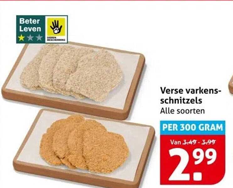 Verse varkensschnitzels