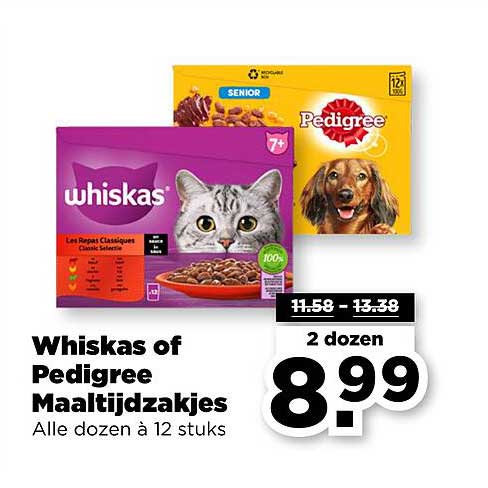Whiskas of Pedigree Maaltijdzakjes