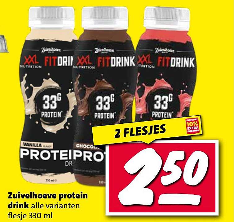 Zuivelhoeve protein drink alle varianten flesje 330 ml