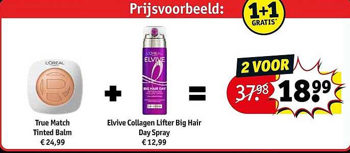 2 VOOR 37,98 18,99 1+1 GRATIS