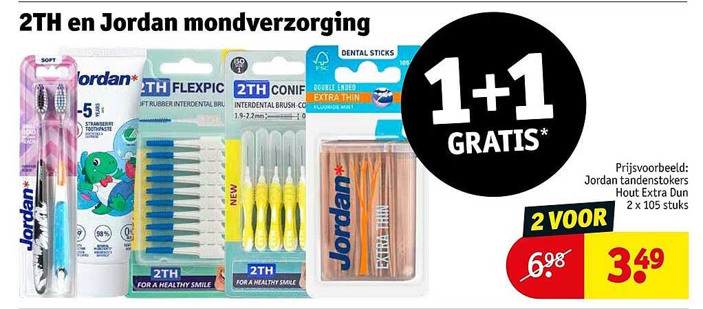 2TH en Jordan mondverzorging 1+1 GRATIS*
