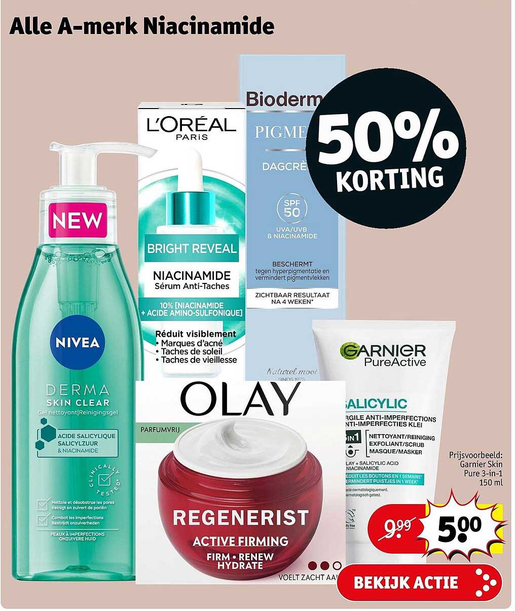Alle A-merk Niacinamide 50% KORTING