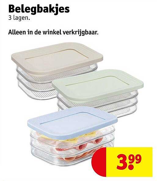 Belegbakjes 3 lagen. Alleen in de winkel verkrijgbaar.