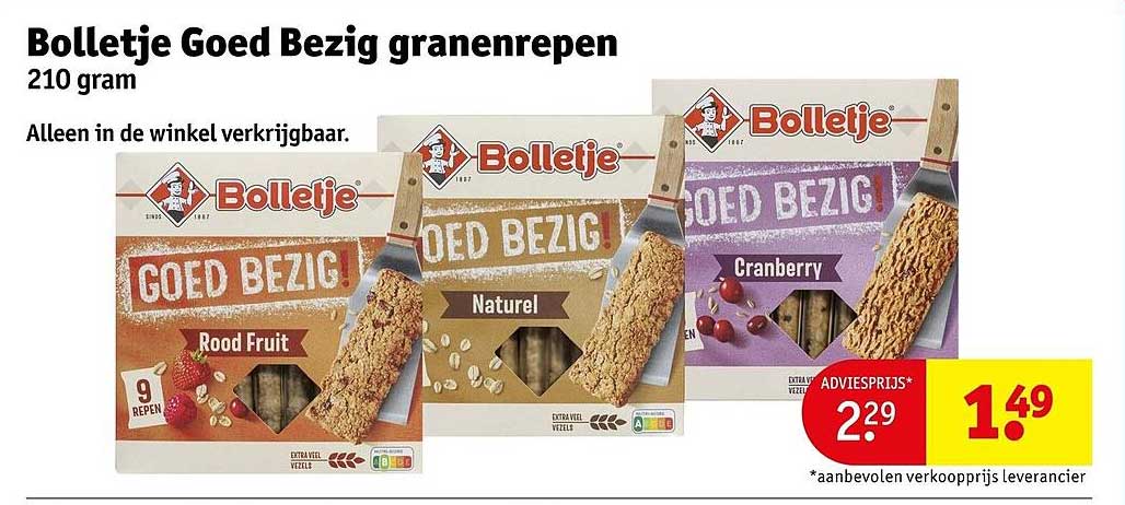 Bolletje Goed Bezig granenrepen 210 gram