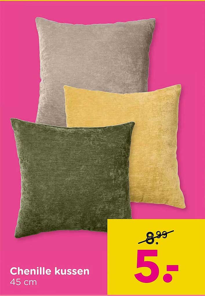 Chenille kussen 45 cm