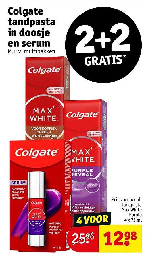 Colgate tandpasta in doosje en serum 2+2 GRATIS*