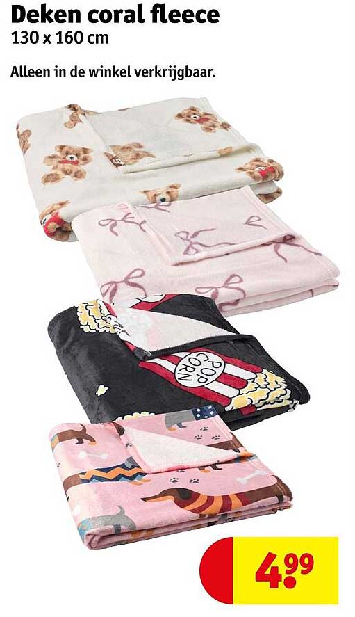 Deken coral fleece 130 x 160 cm