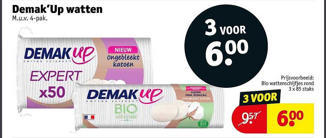 Demak’Up watten M.u.v. 4-pak. 3 voor 6.00