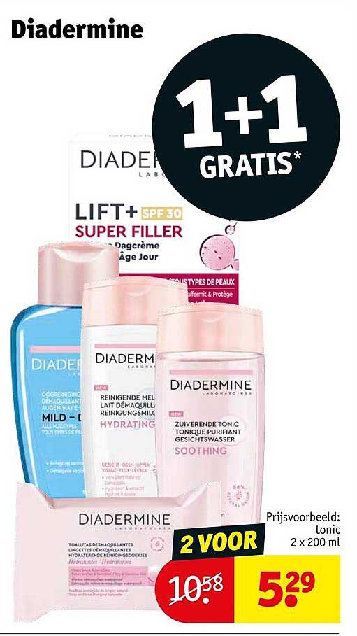 Diadermine 1+1 gratis