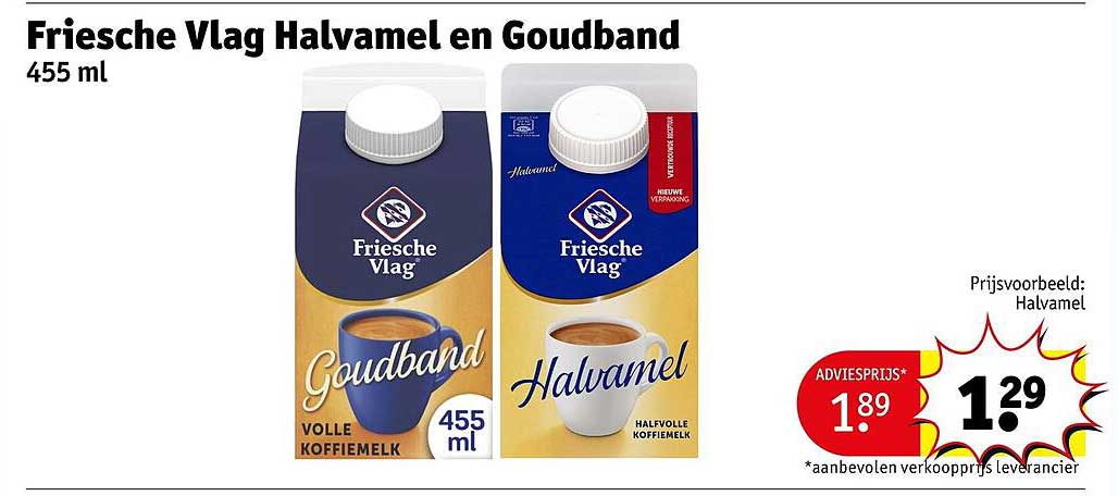 Friesche Vlag Halvamel en Goudband 455 ml